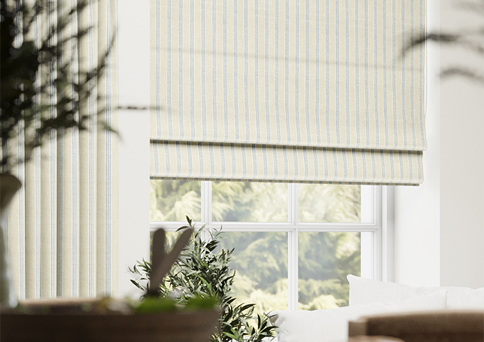 Emily Bond George Stripe, Indigo - Twist&Fit Roman Blind - Image 5